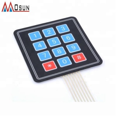 3x4 Matrix 12 Flat Key Membrane Switch Keypad,3x4 Matrix Keyboard